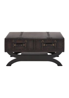 Traditional Faux Leather Coffee Table