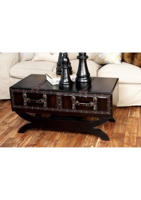 Traditional Faux Leather Coffee Table