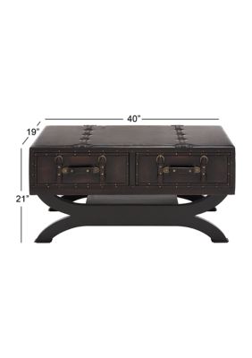 Traditional Faux Leather Coffee Table