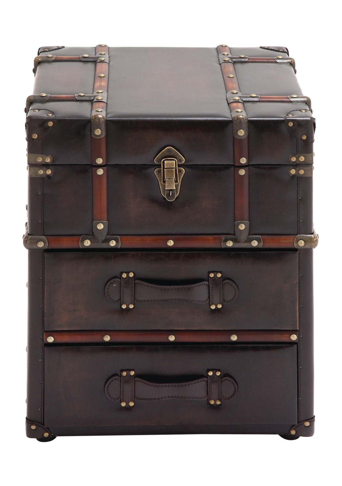Traditional Faux Leather Cabinet
