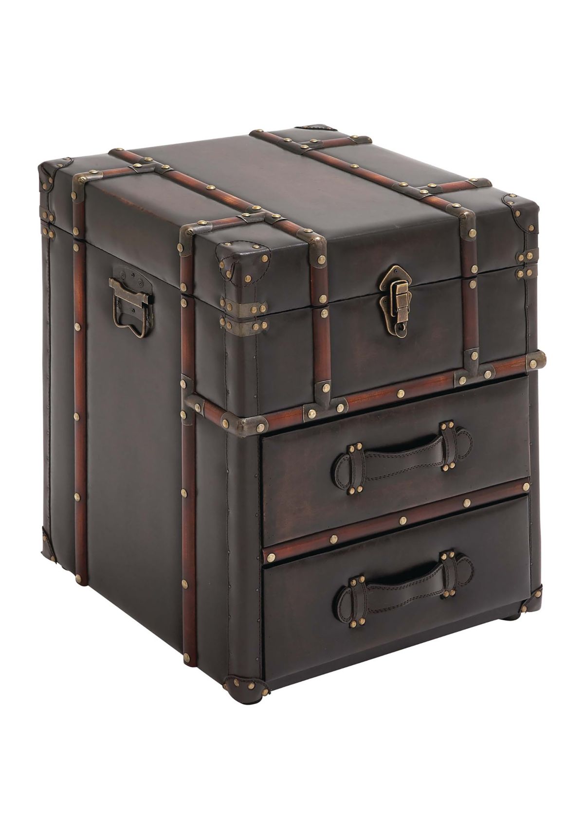 Traditional Faux Leather Cabinet