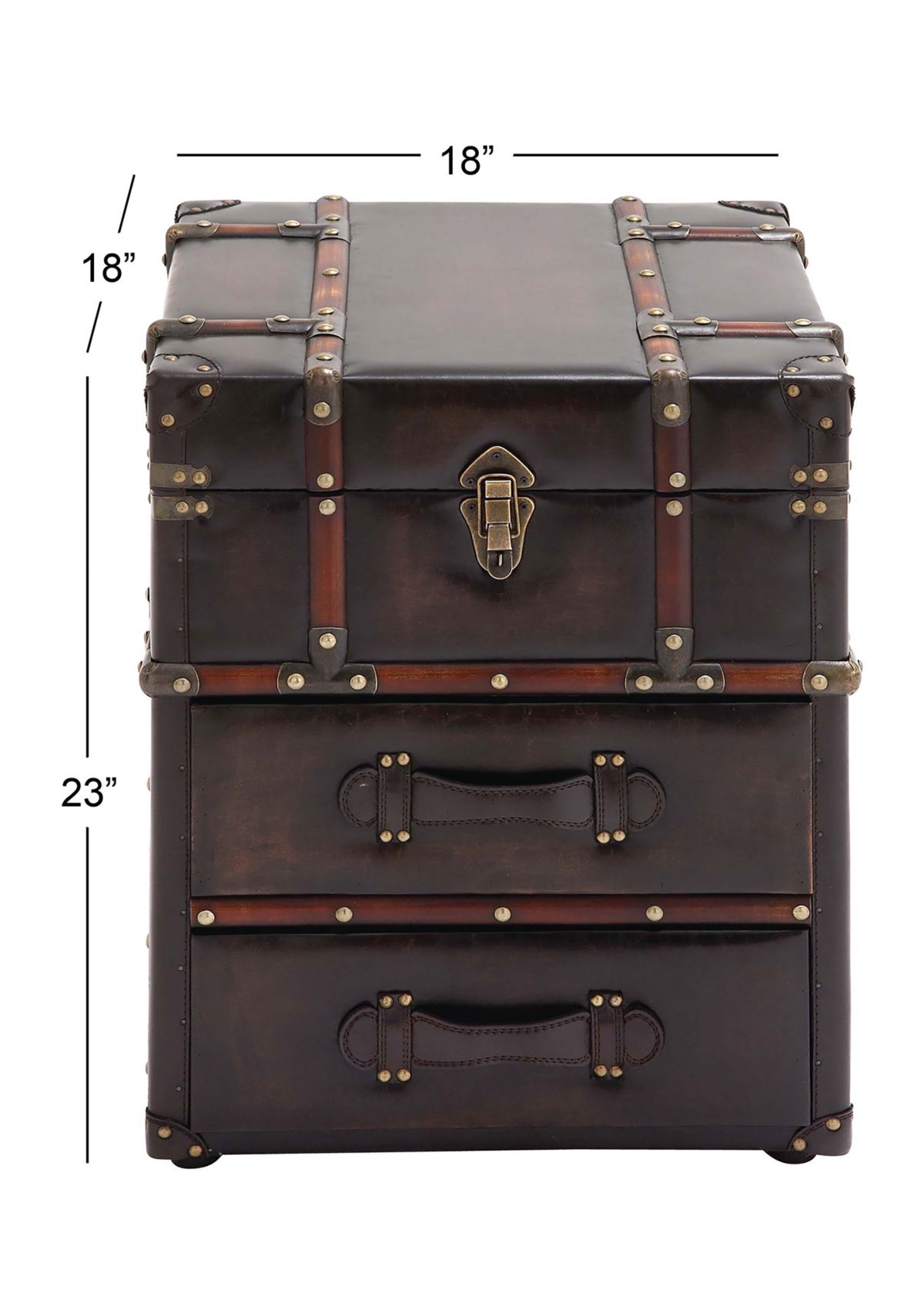 Traditional Faux Leather Cabinet