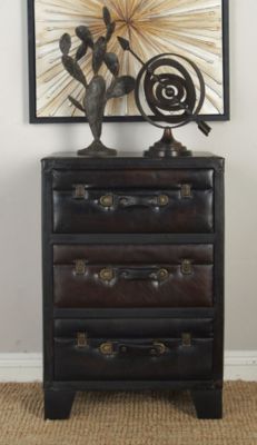 Traditional Faux Leather Cabinet