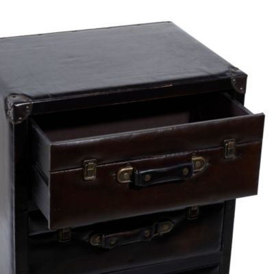 Traditional Faux Leather Cabinet