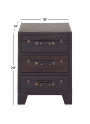 Traditional Faux Leather Cabinet
