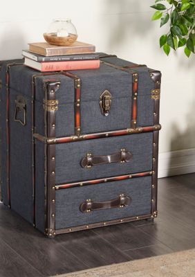 Traditional Linen Fabric Accent Table