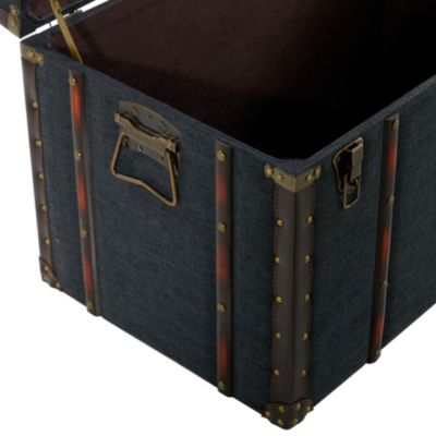 Traditional Linen Fabric Trunk - Set of 3