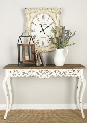 Monroe Lane Farmhouse Wood Console Table, White