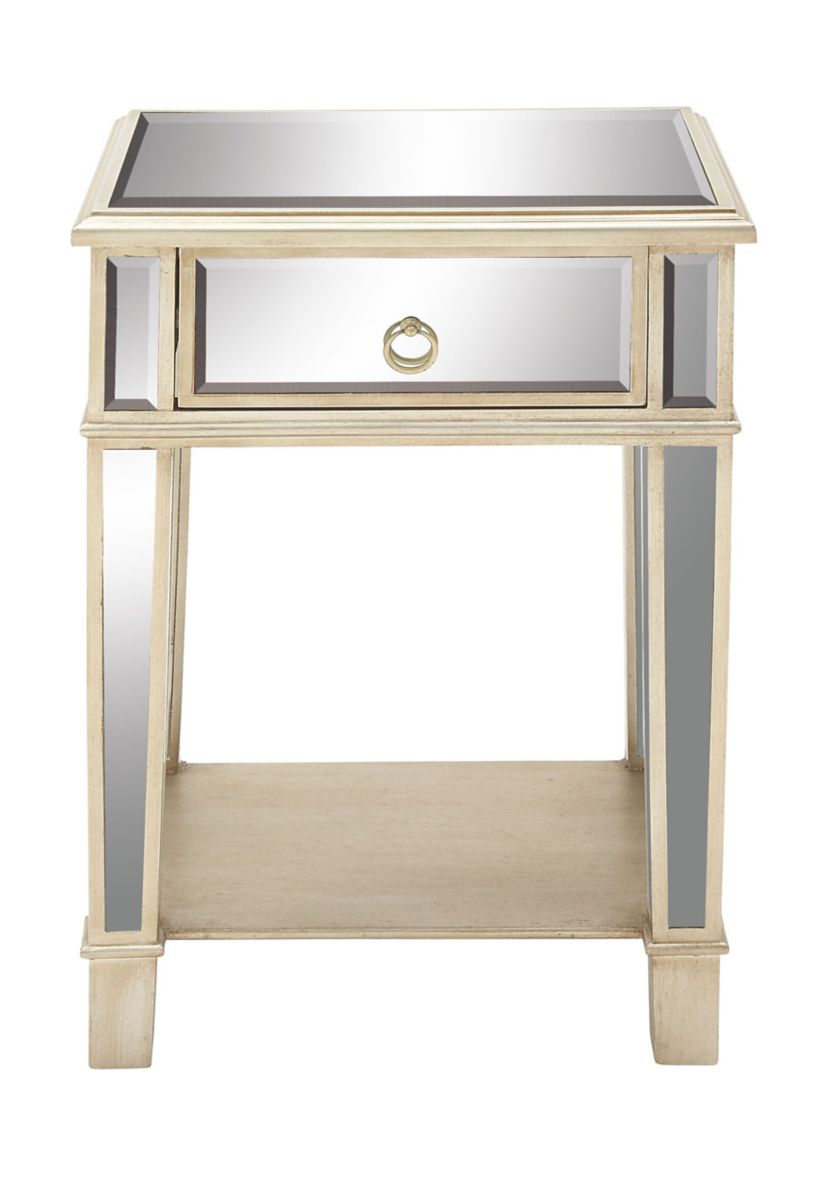 Glam Wood Accent Table