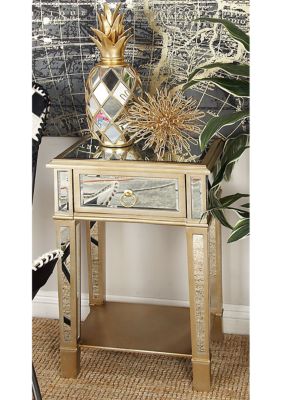 Glam Wood Accent Table