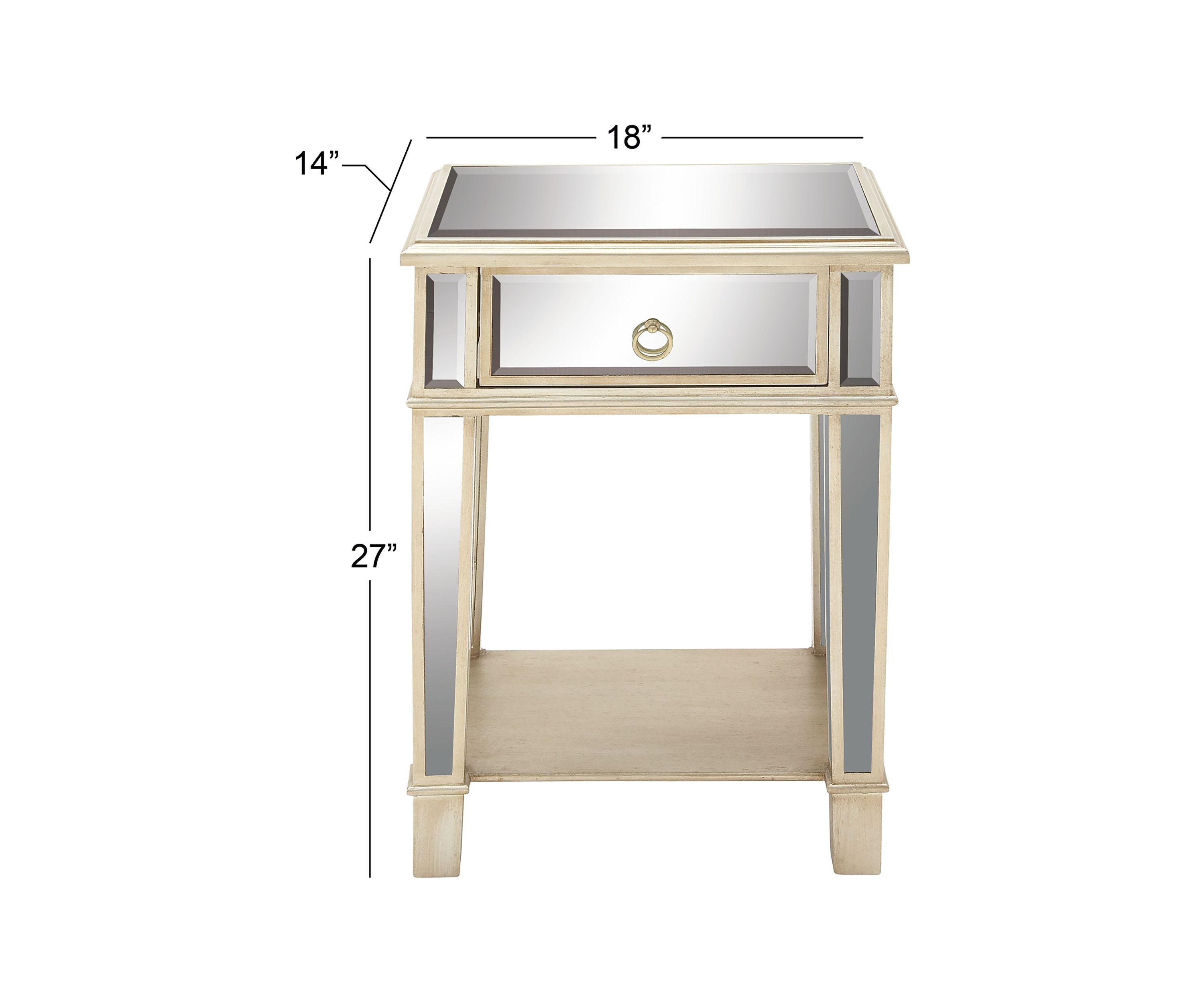 Glam Wood Accent Table