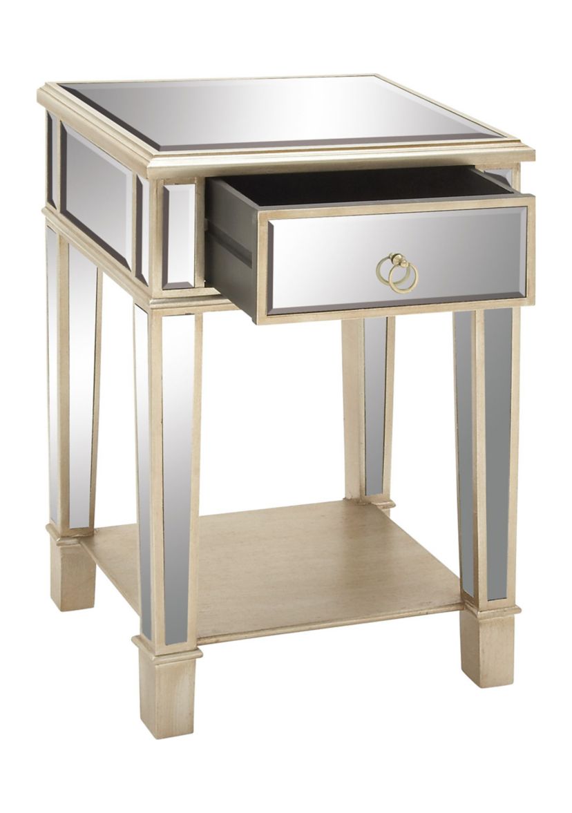 Glam Wood Accent Table