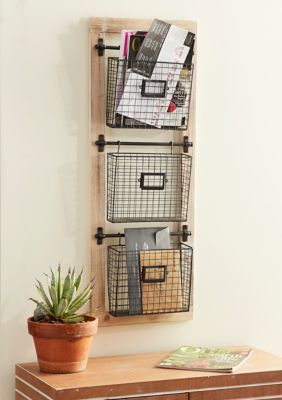 Farmhouse Metal Magazine Rack Holder