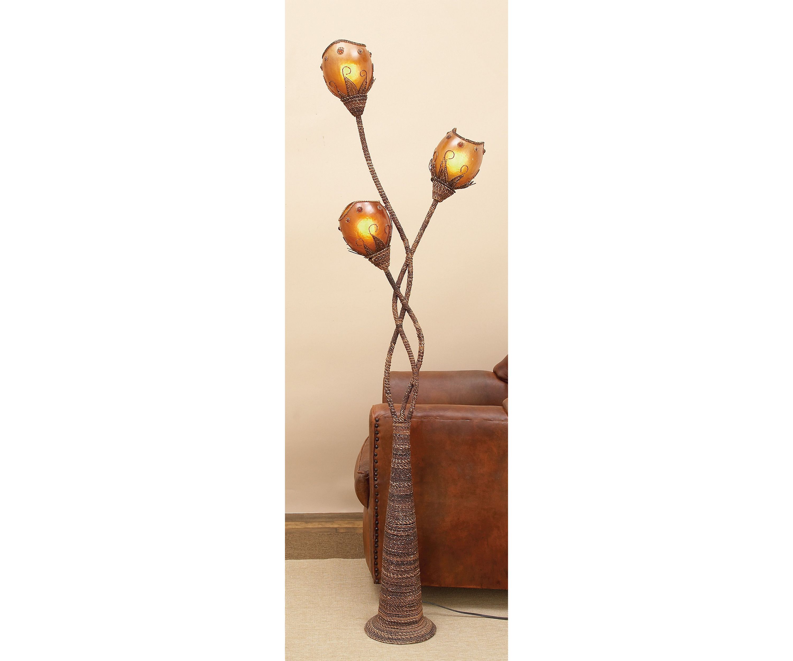 Modern Dried Plant Floor Lamp