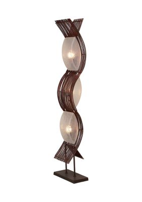 Eclectic Bamboo Wood Floor Lamp