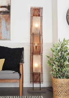 Eclectic Bamboo Wood Floor Lamp