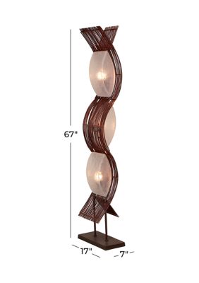 Eclectic Bamboo Wood Floor Lamp