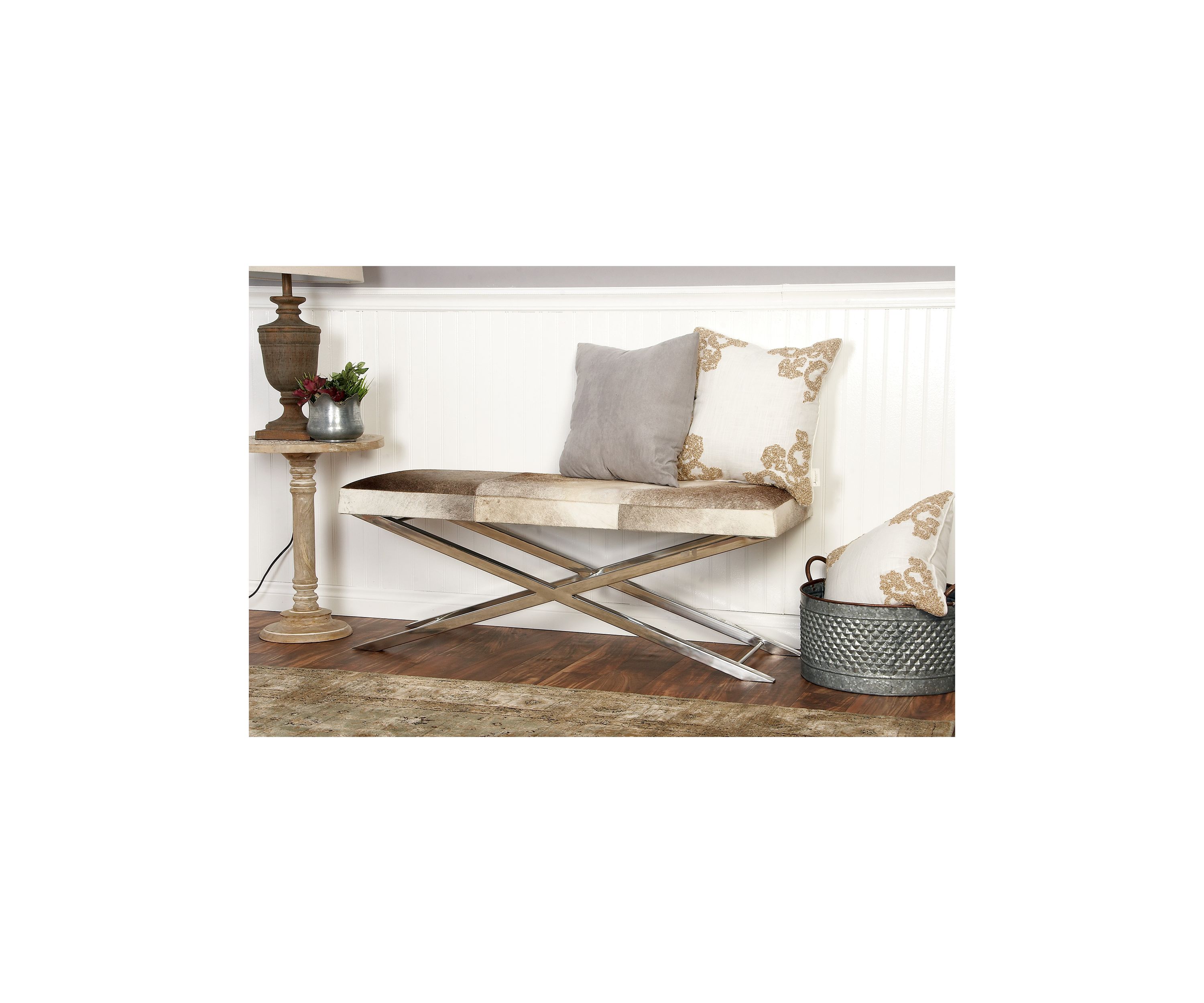 Contemporary Leather Bench