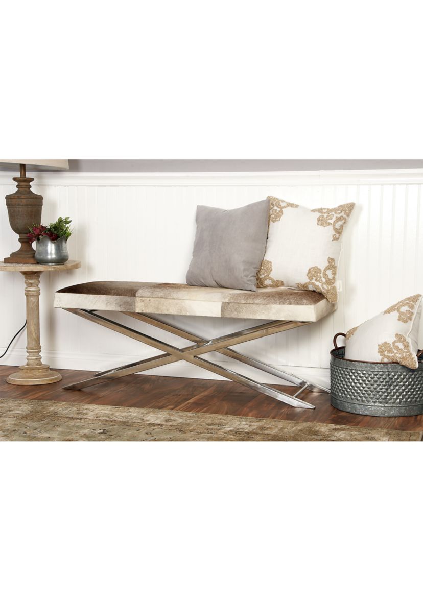 Contemporary Leather Bench