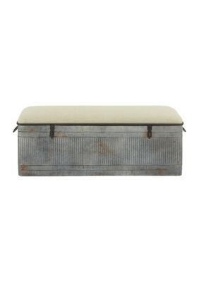 Houston Cougars Farmhouse Metal Storage Bench