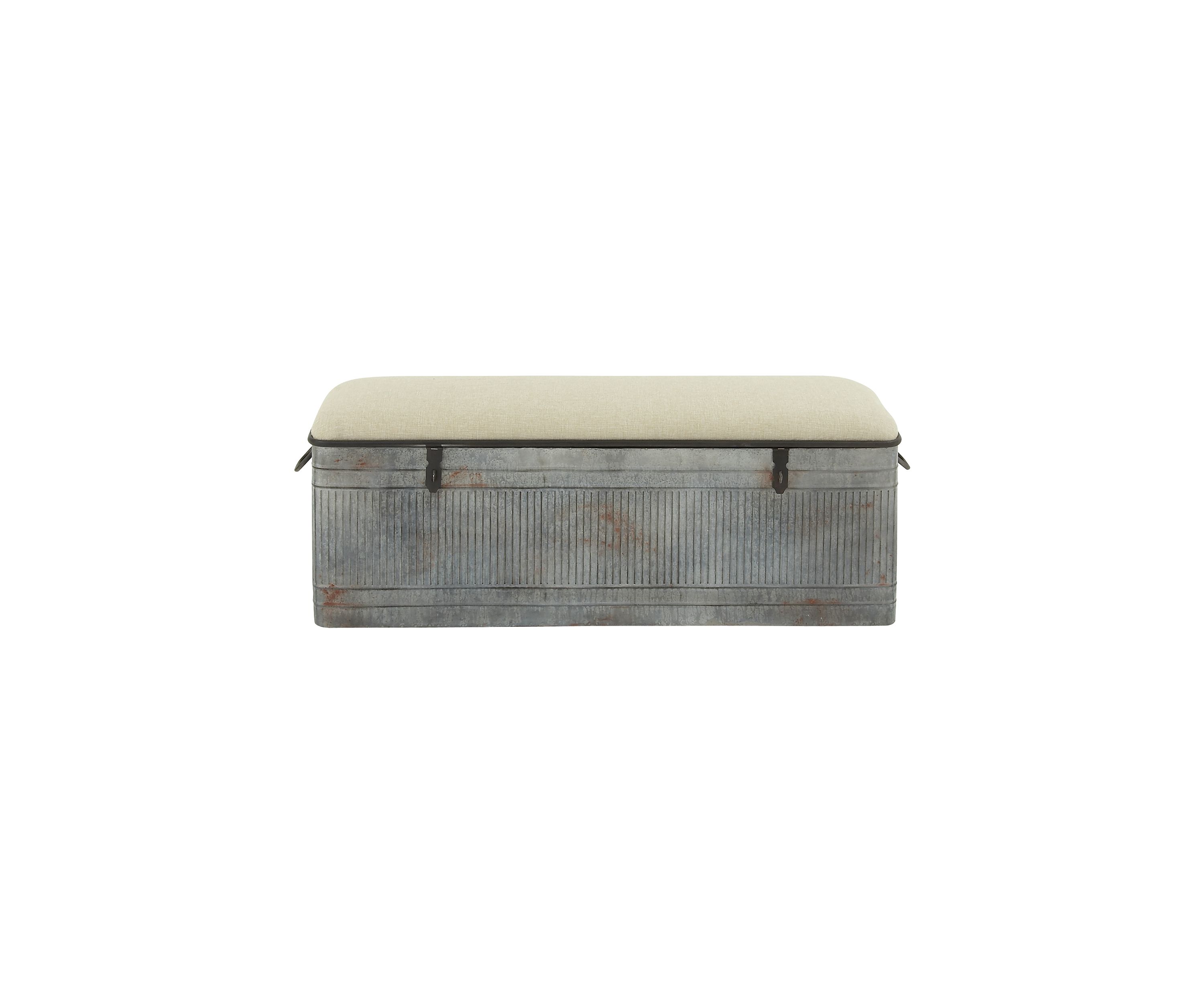 Houston Cougars Farmhouse Metal Storage Bench