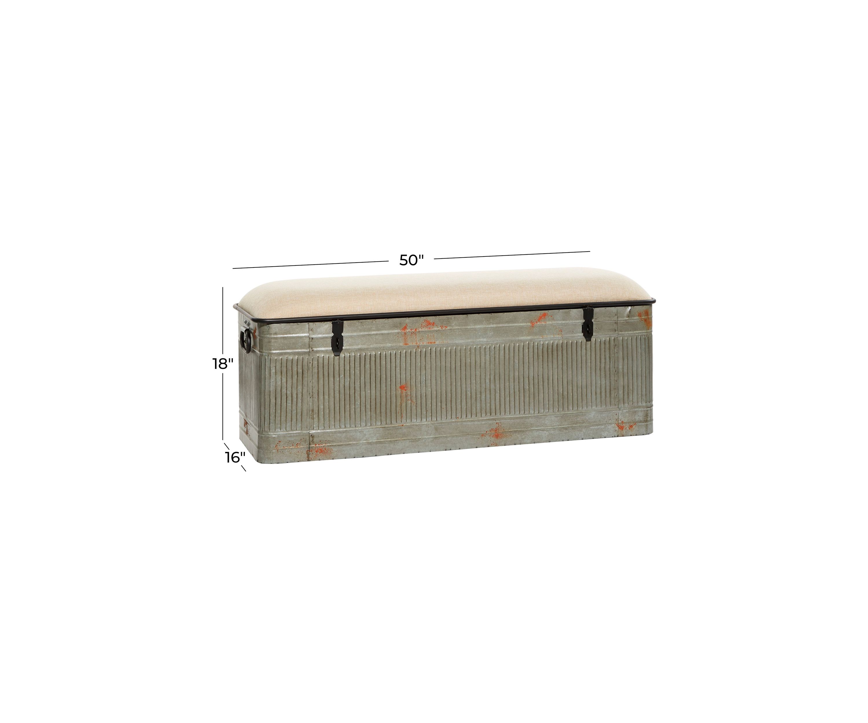 Houston Cougars Farmhouse Metal Storage Bench