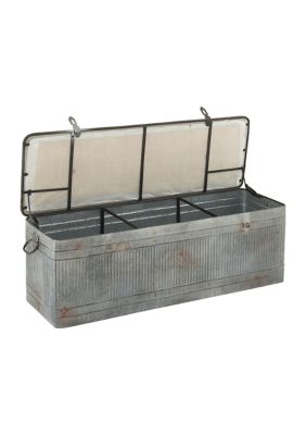 Houston Cougars Farmhouse Metal Storage Bench