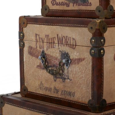 Vintage Wooden Trunk - Set of 3