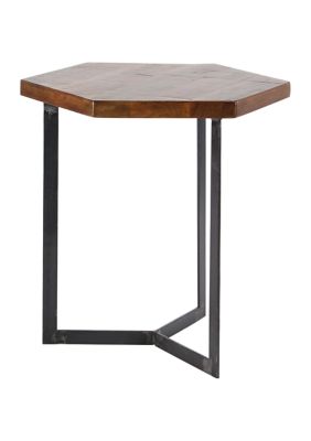 Industrial Mango Wood Accent Table - Set of 3