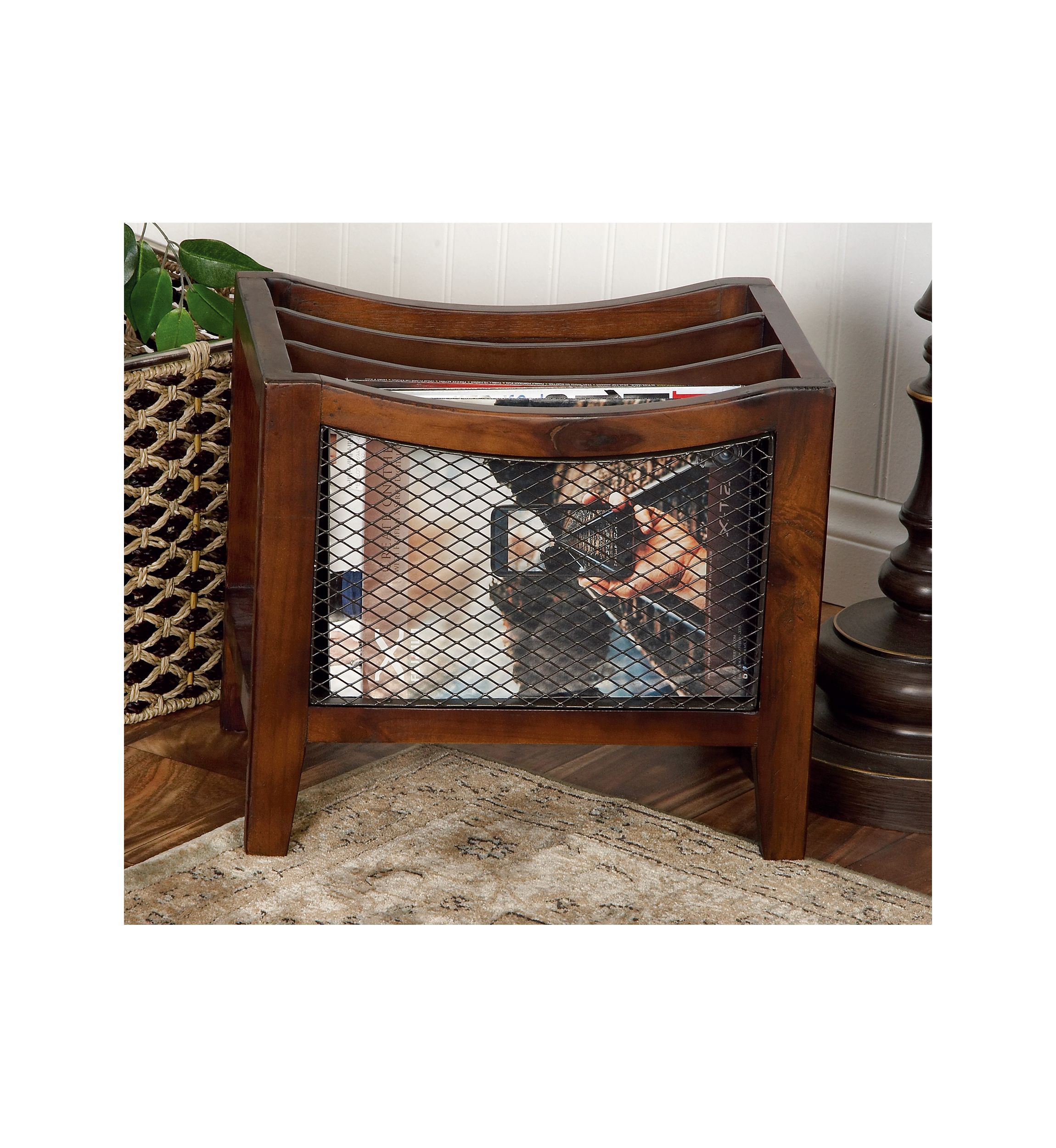 Traditional Wood Magazine Holder