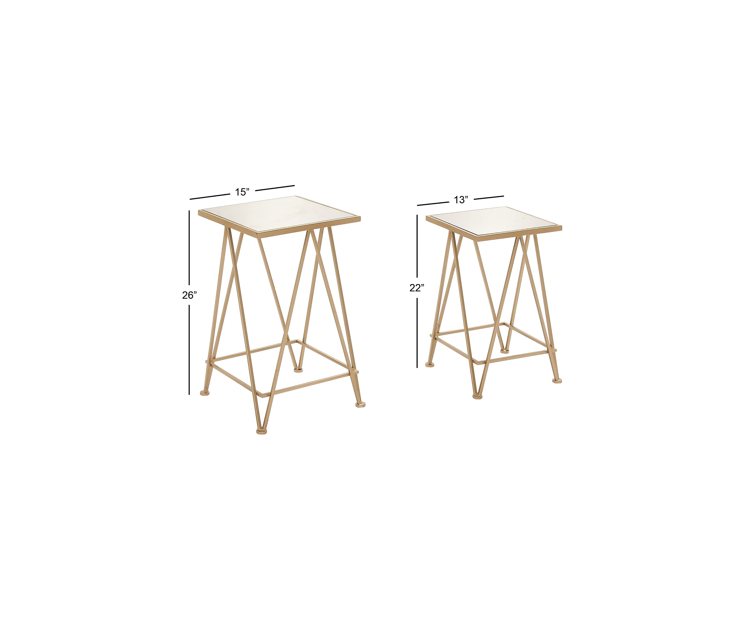 Contemporary Metal Accent Table - Set of 2