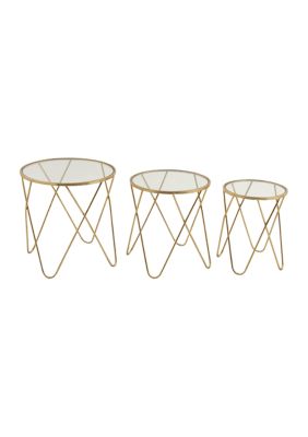 Contemporary Metal Accent Table - Set of 3