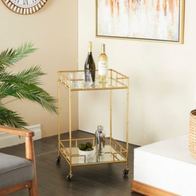 Traditional Metal Bar Cart