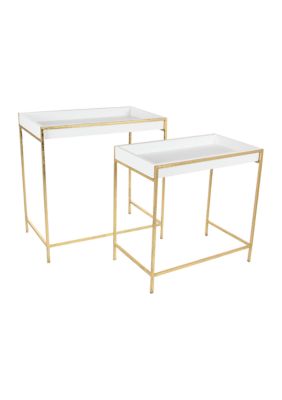 Contemporary Wood Console Table - Set of 2