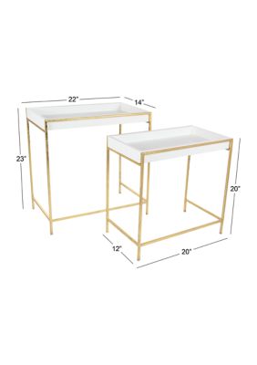 Contemporary Wood Console Table - Set of 2