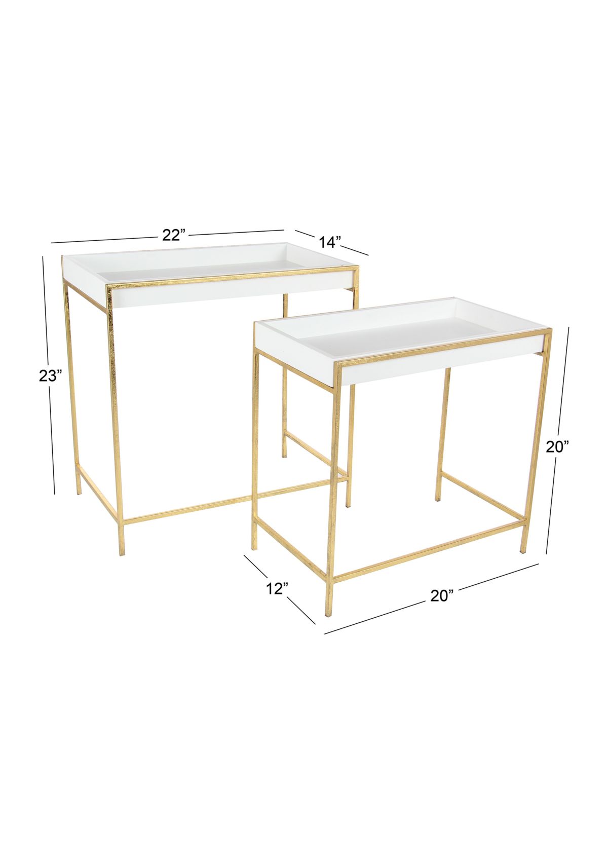 Contemporary Wood Console Table - Set of 2