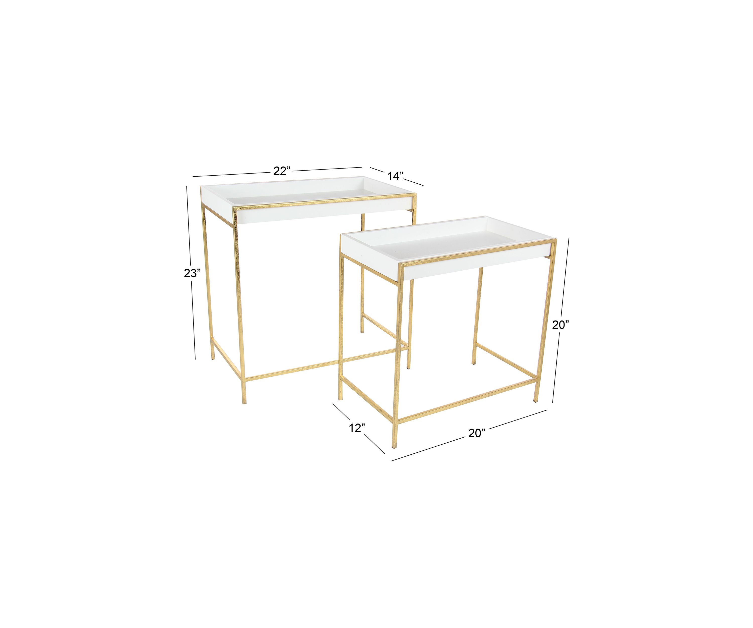 Contemporary Wood Console Table - Set of 2