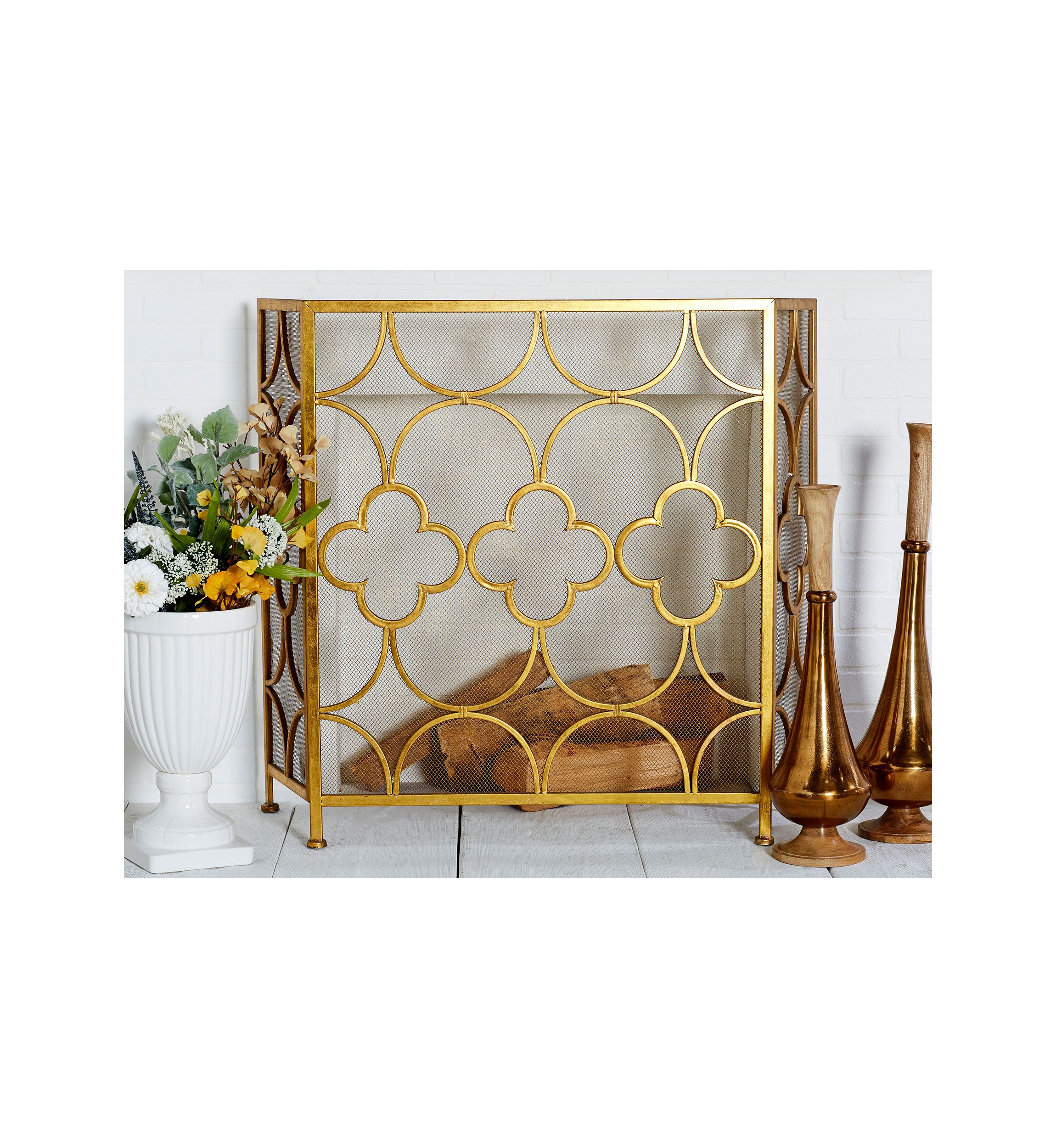 Contemporary Metal Fireplace Screen