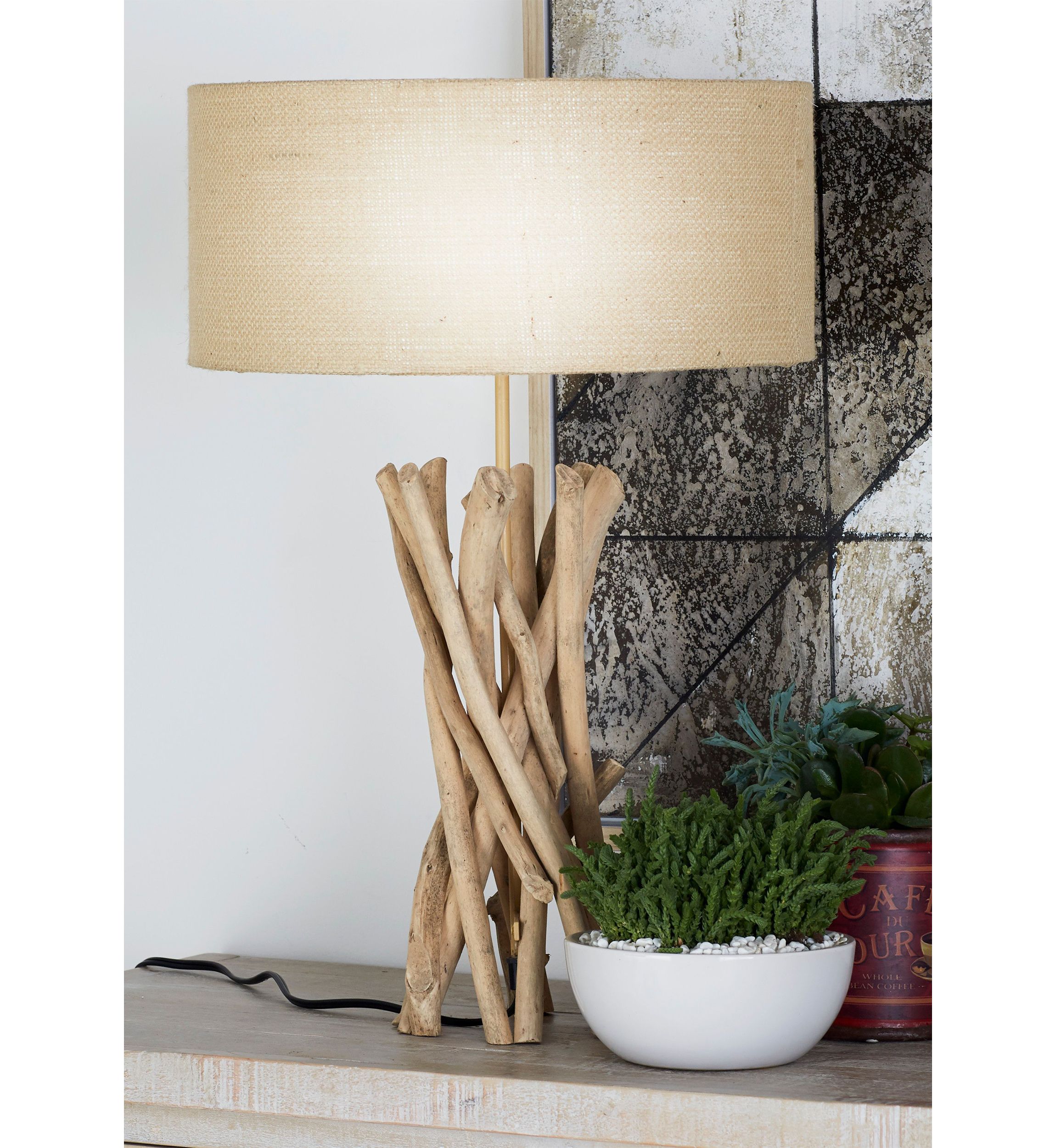 Rustic Driftwood Table Lamp