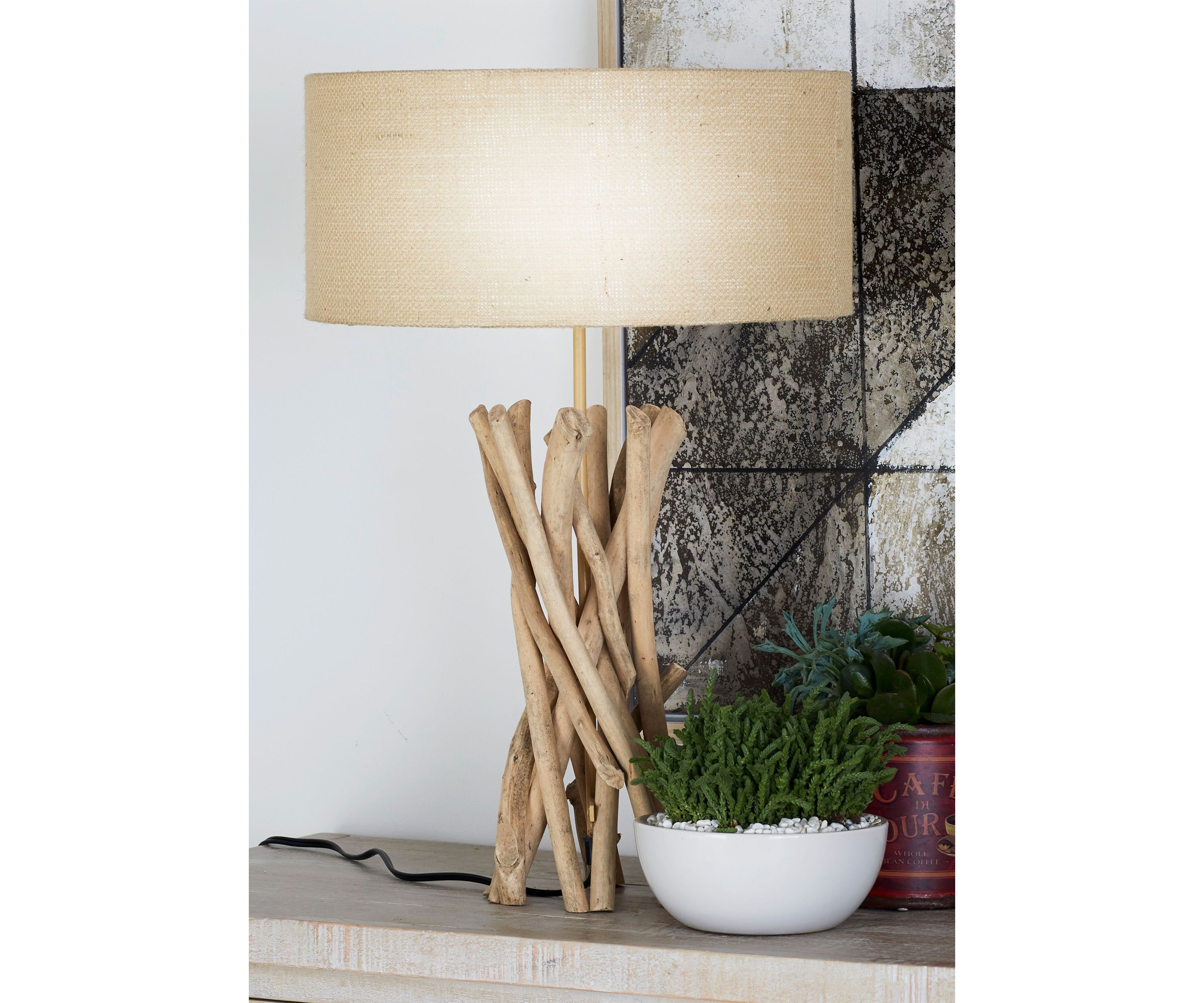 Rustic Driftwood Table Lamp
