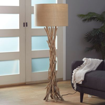 Rustic Driftwood Floor Lamp