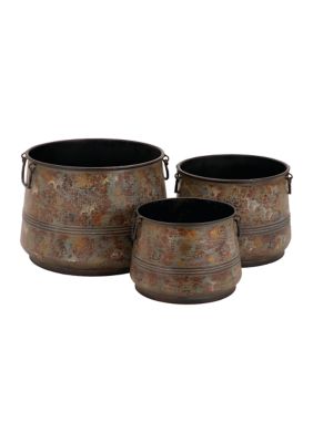 Rustic Metal Planter - Set of 3