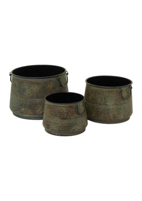 Rustic Metal Planter - Set of 3