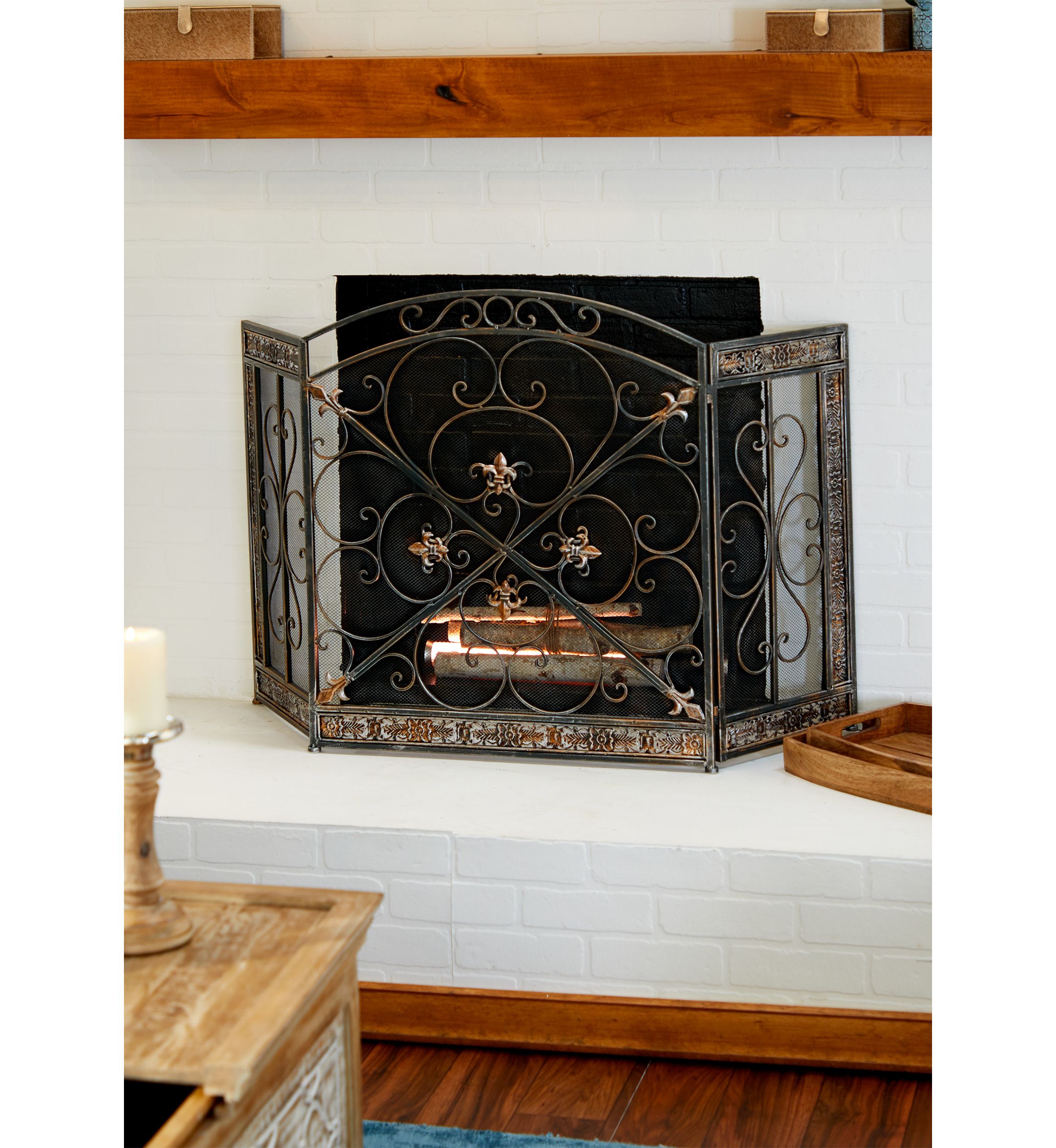 Traditional Metal Fireplace Screen