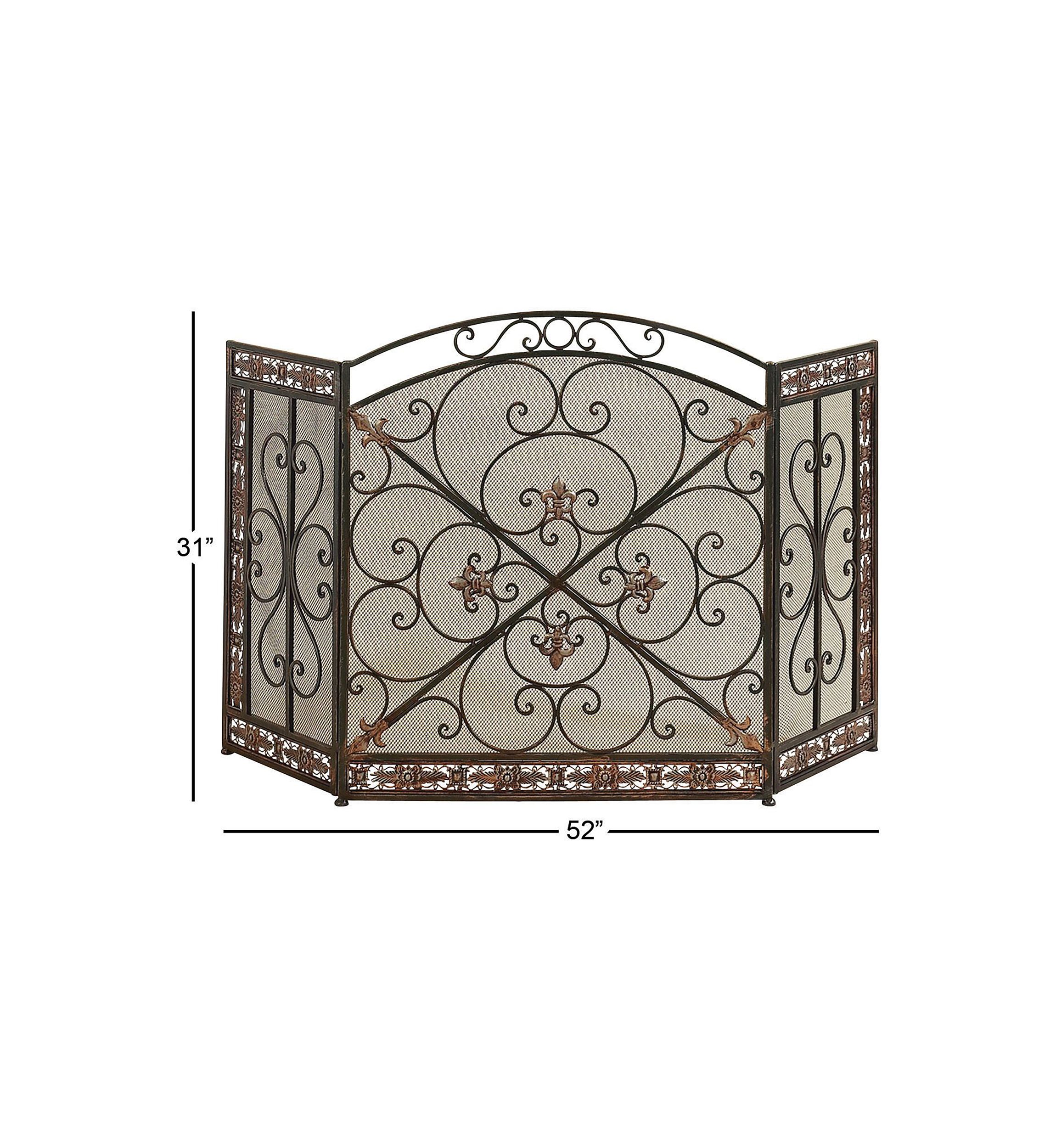 Traditional Metal Fireplace Screen