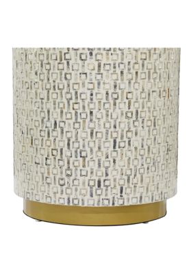 Contemporary Mother of Pearl Shell Accent Table