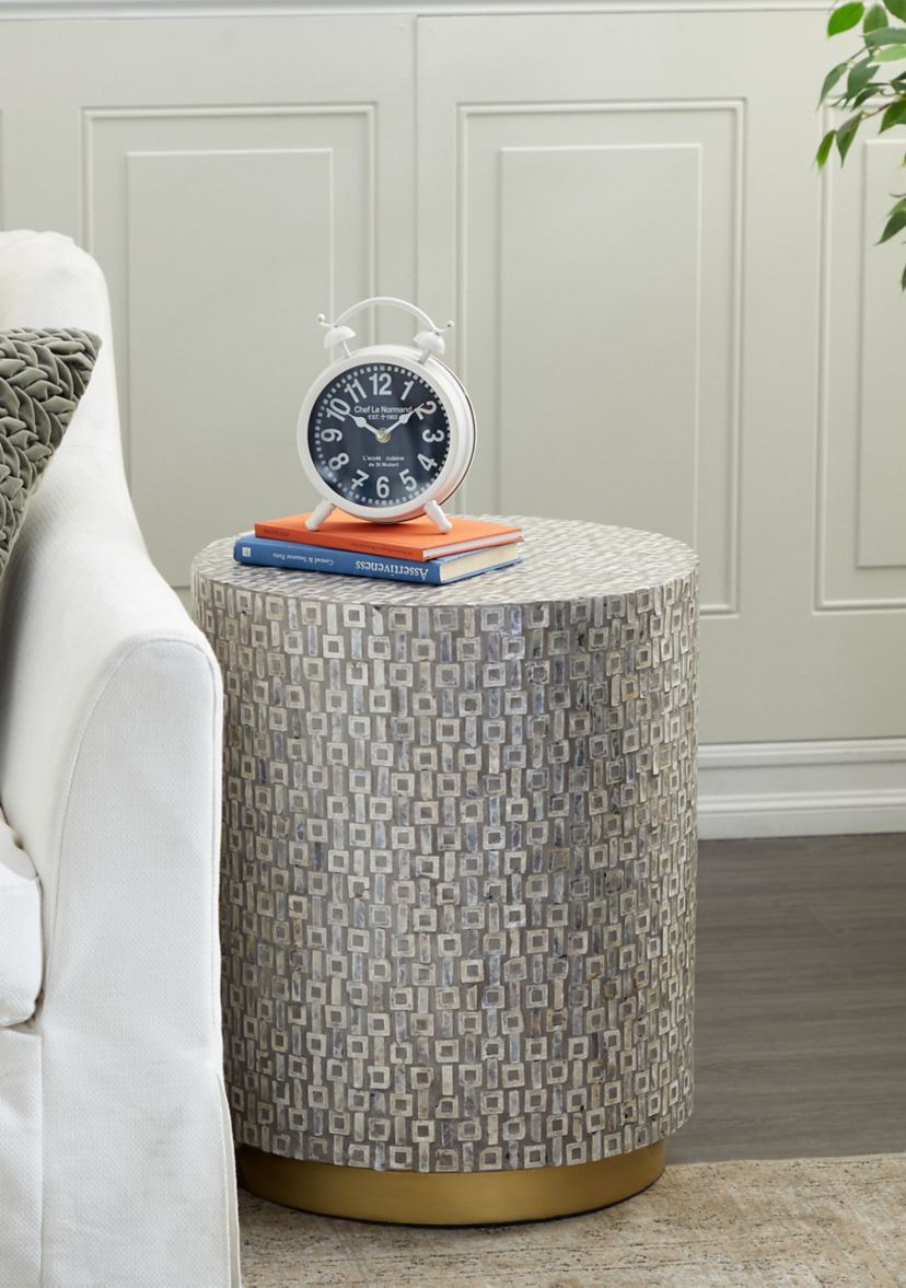 Contemporary Mother of Pearl Shell Accent Table