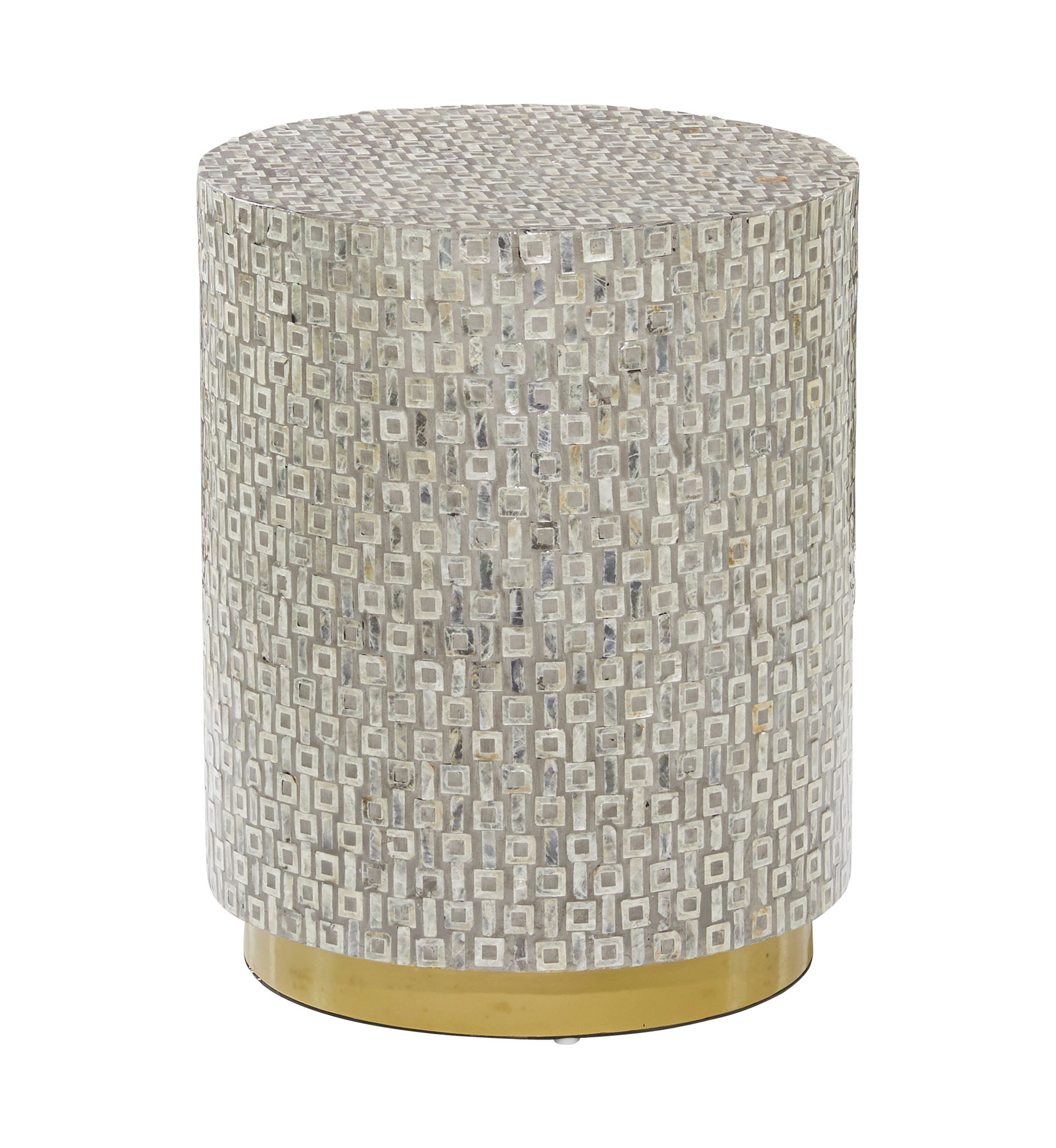 Contemporary Mother of Pearl Shell Accent Table
