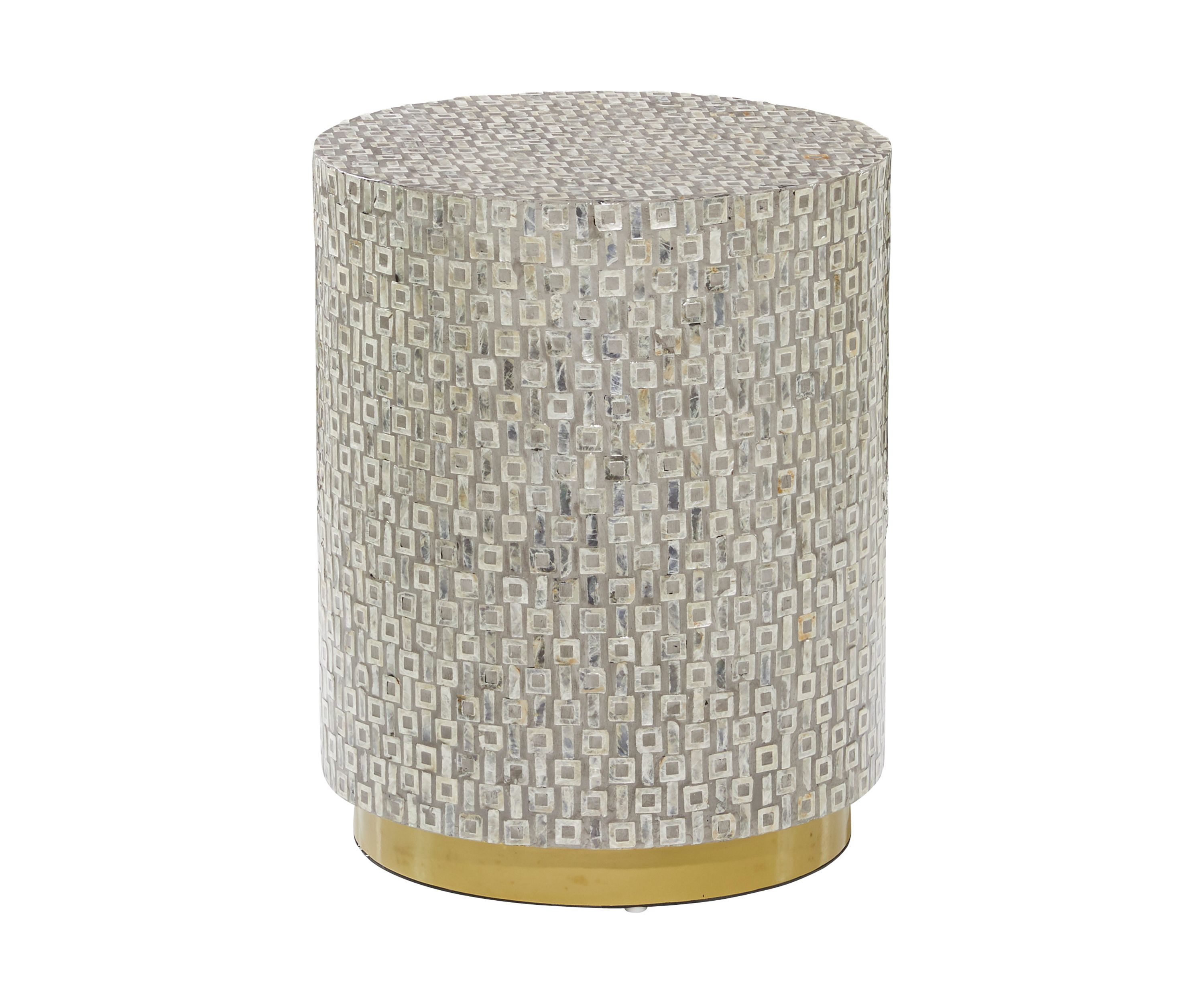 Contemporary Mother of Pearl Shell Accent Table