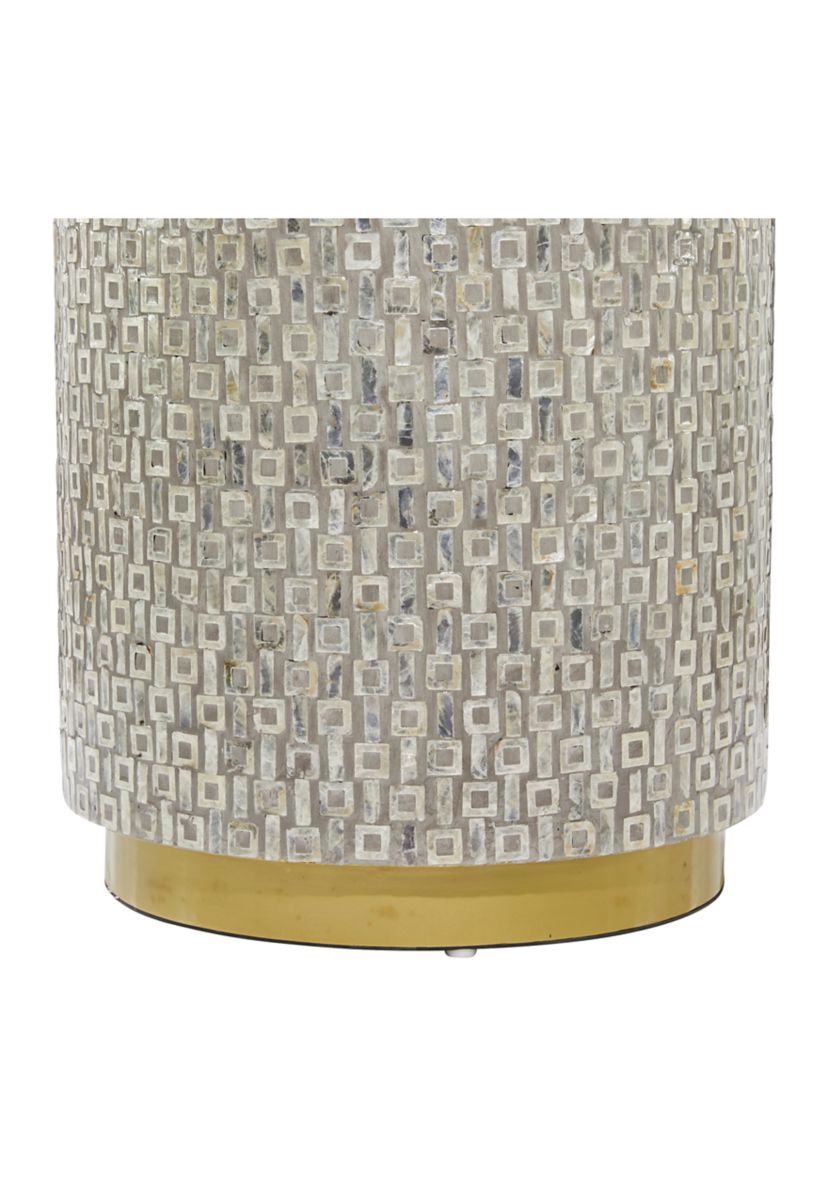 Contemporary Mother of Pearl Shell Accent Table